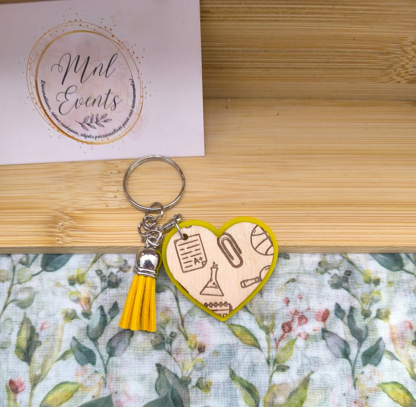 Porte clef Cœur Initial