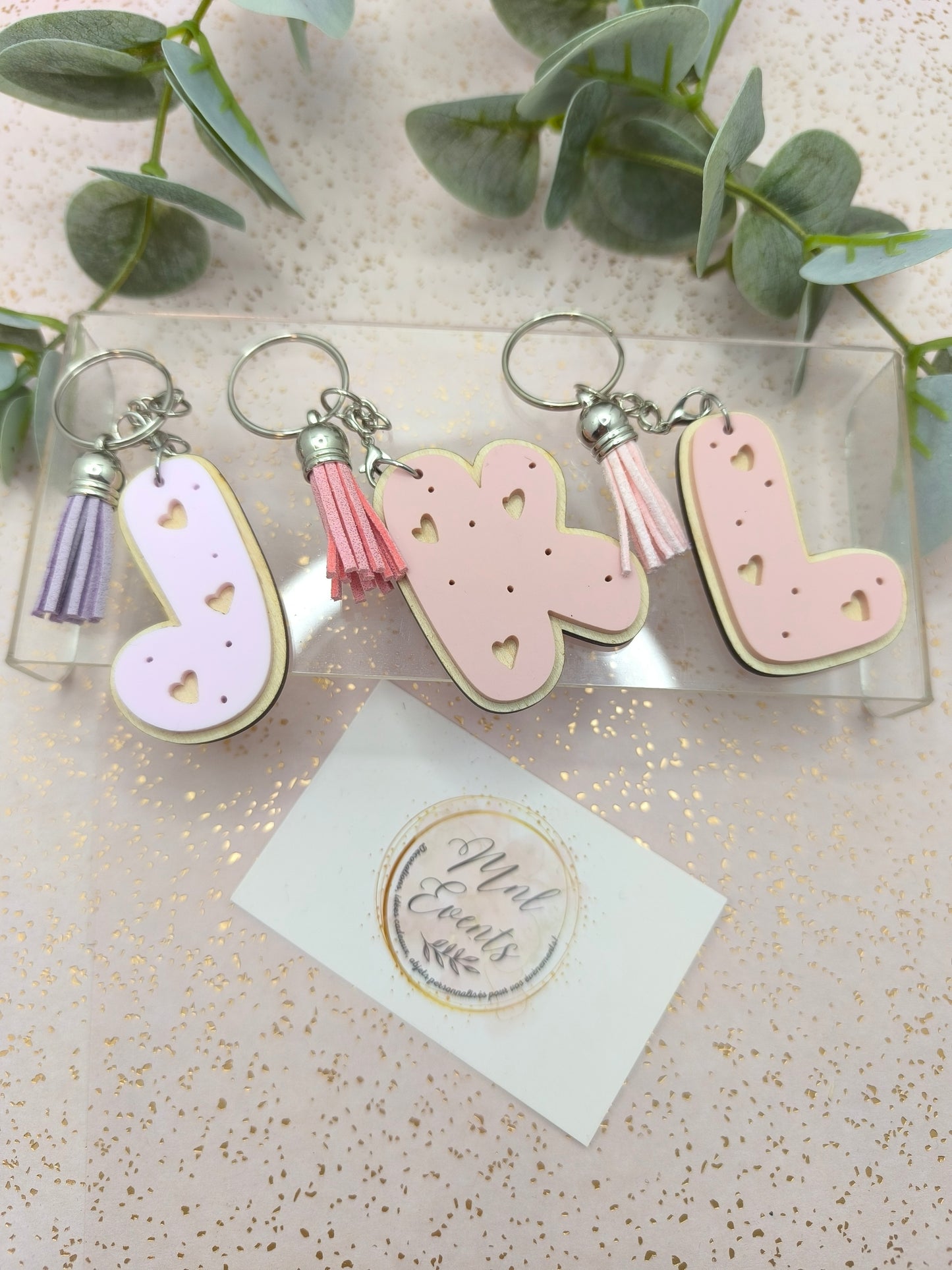 Porte clef Alphabet pastel