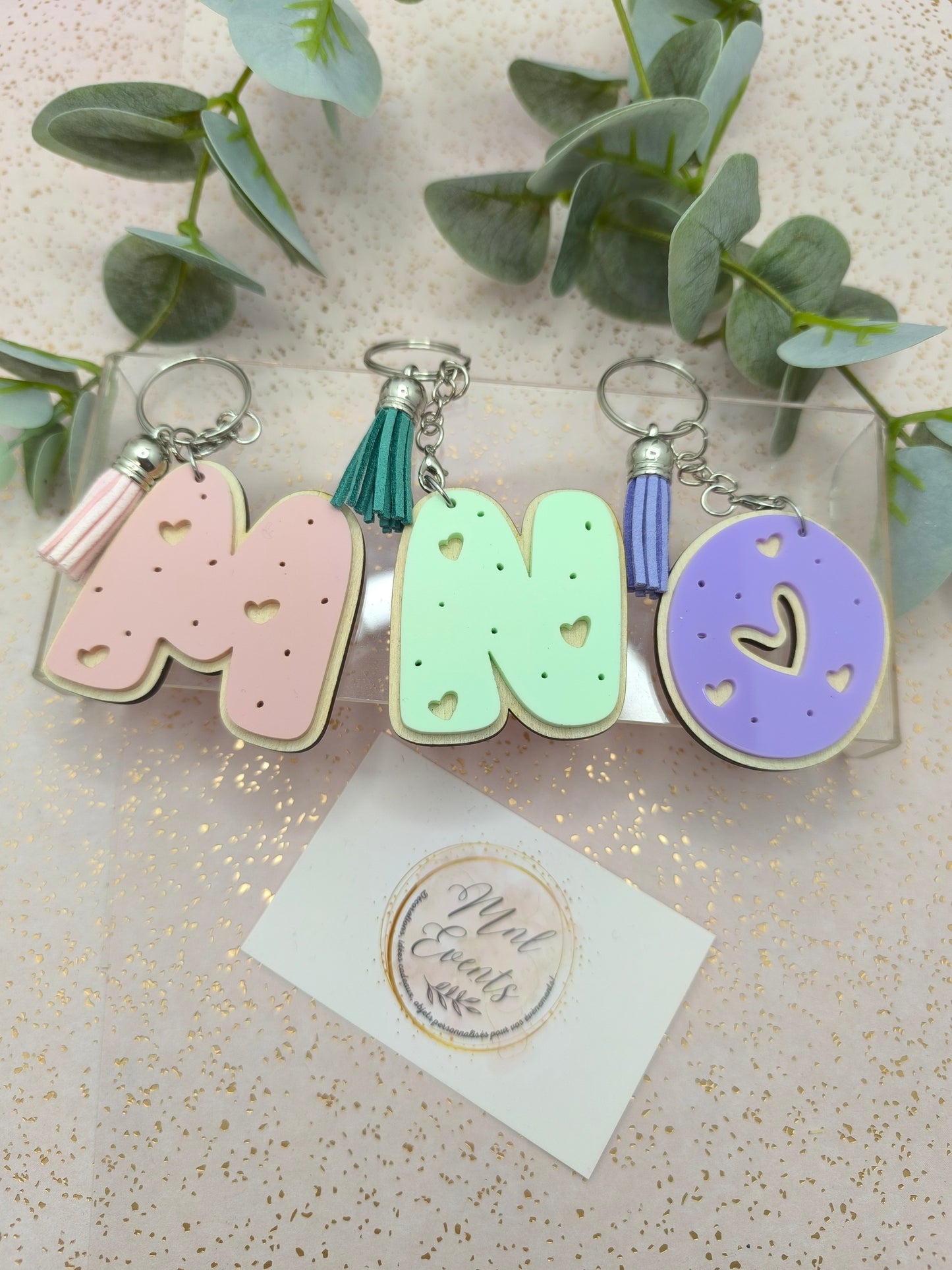 Porte clef Alphabet pastel
