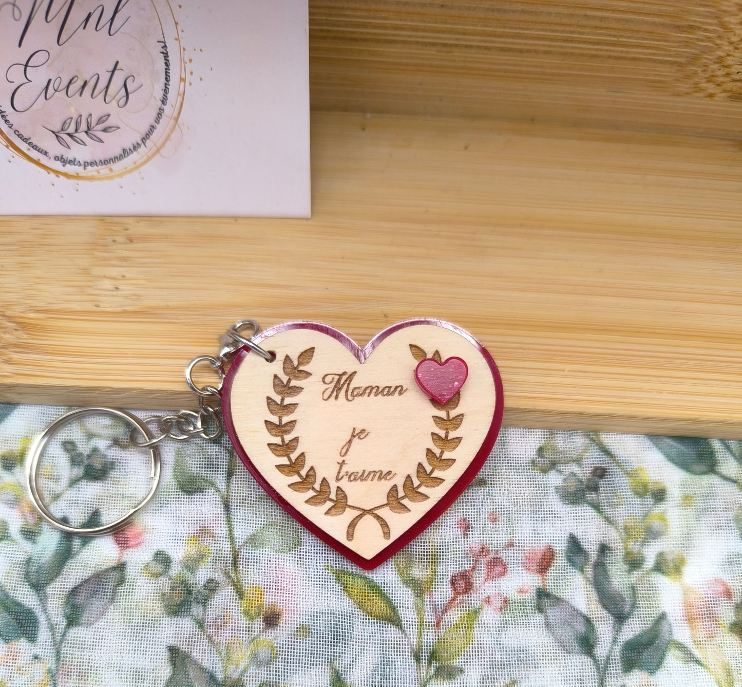 Porte clef cœur Maman