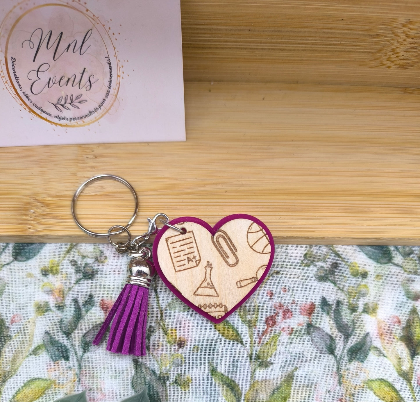 Porte clef Cœur Initial