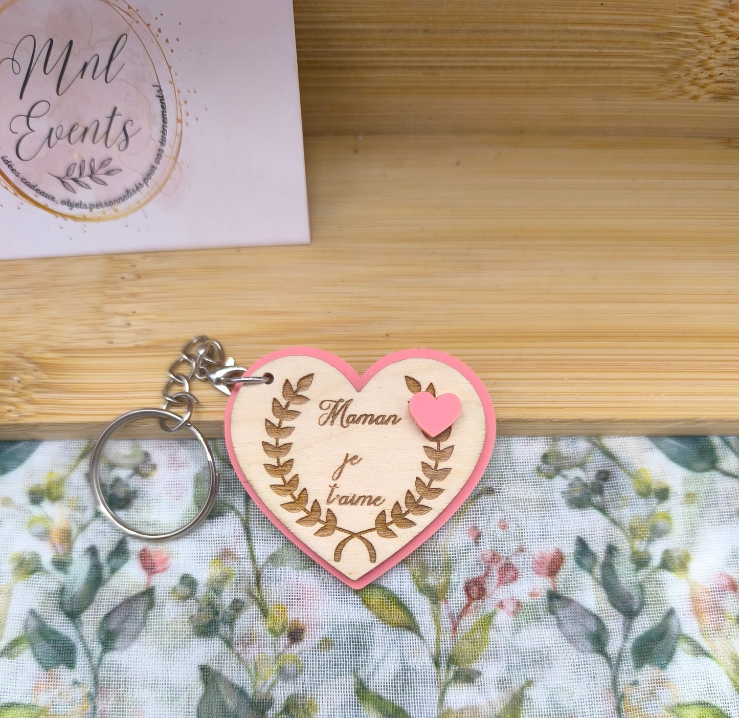 Porte clef cœur Maman
