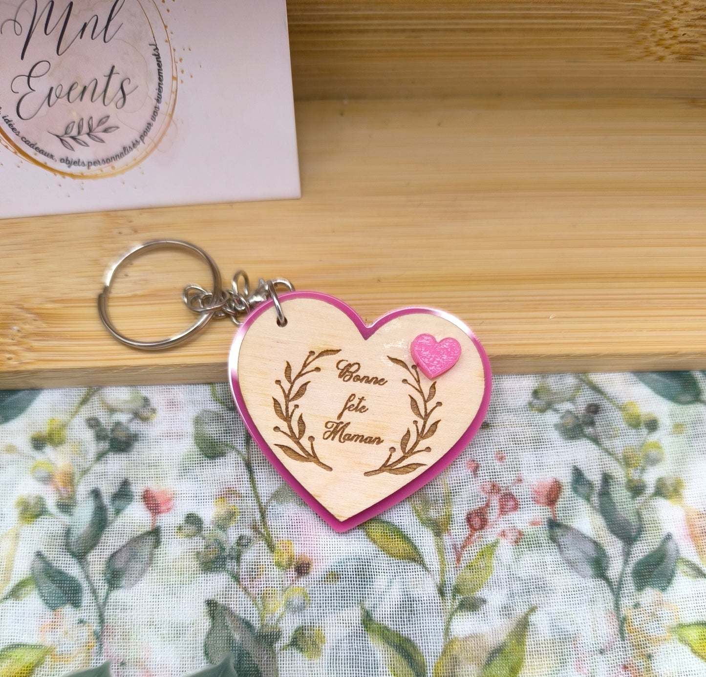 Porte clef cœur Maman