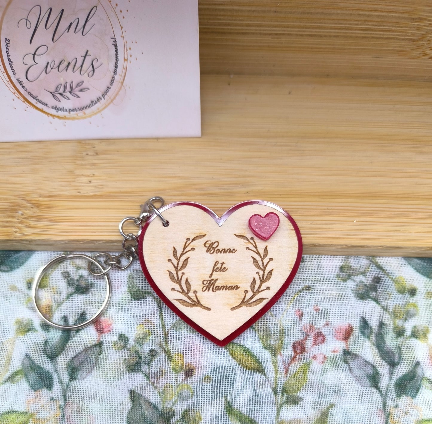 Porte clef cœur Maman