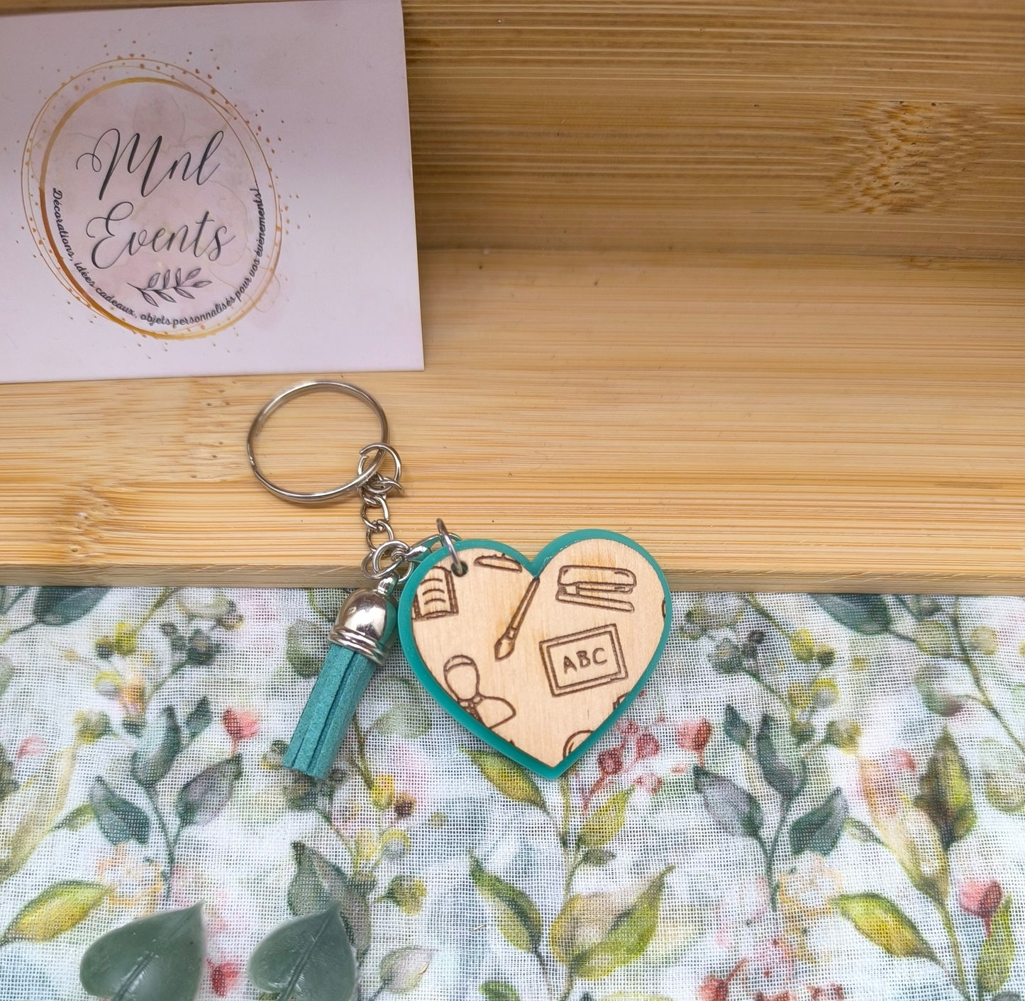 Porte clef Cœur Initial