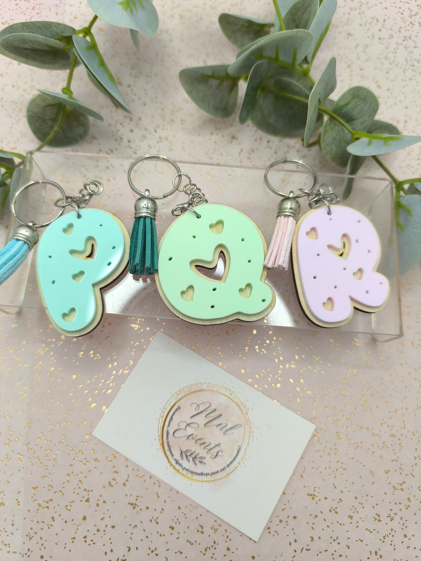 Porte clef Alphabet pastel