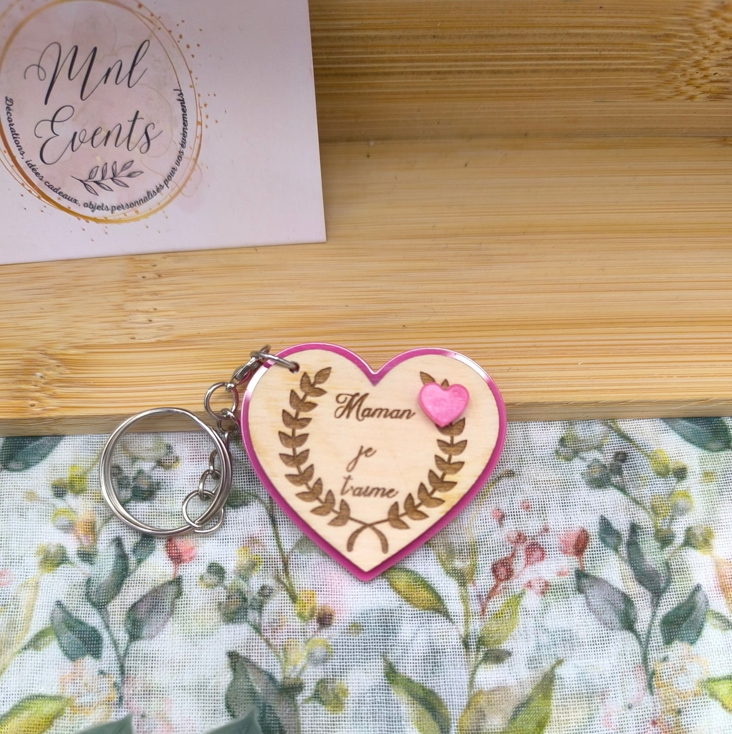 Porte clef cœur Maman