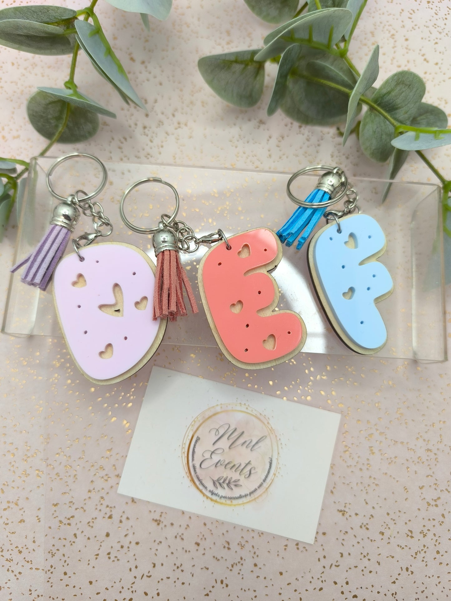 Porte clef Alphabet pastel