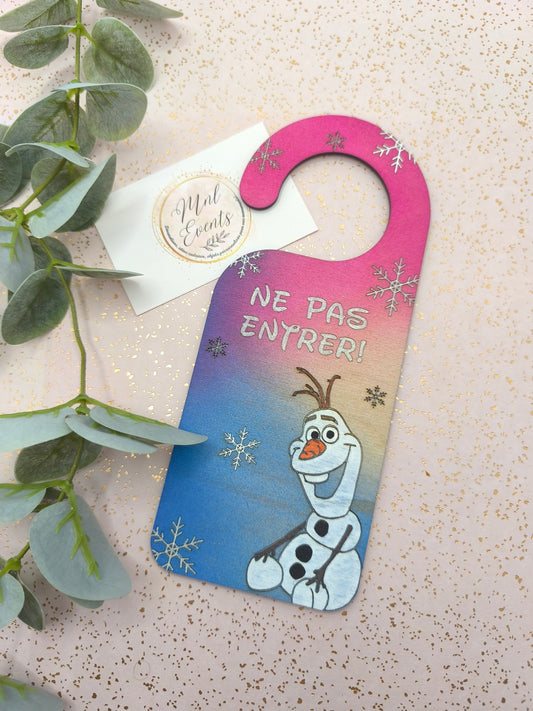 Plaque de porte bonhomme de neige