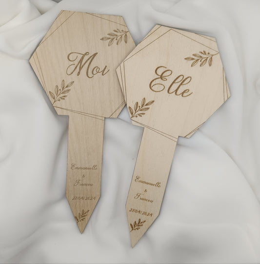 Plaque " Elle/Moi" et "Lui/Moi"
