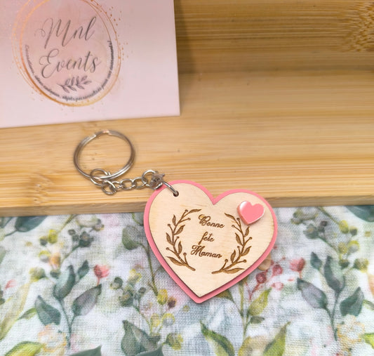 Porte clef cœur Maman