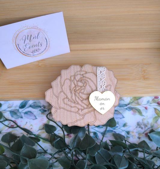 Miroir de poche en forme de rose