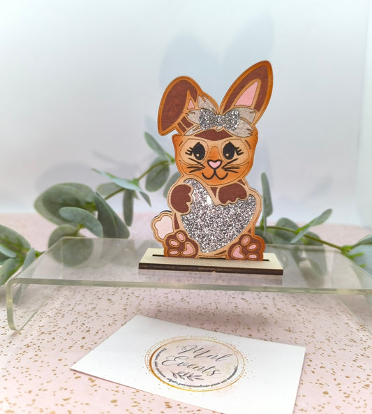 Lapinou coeur pailleté